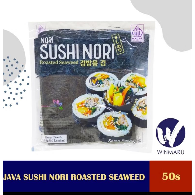 

RB Ready Java Sushi Nori isi 20 & 50 Lembar HALAL Seaweed Rumput Laut Sushi Untuk Kimbab/ Gimbab