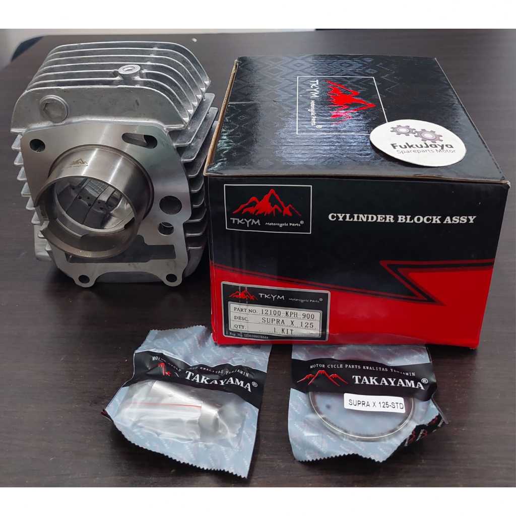 Takayama Cylinder Block Assy Set Silinder Seher Seker Boring Blok + Piston + Ring Honda Supra X 125 
