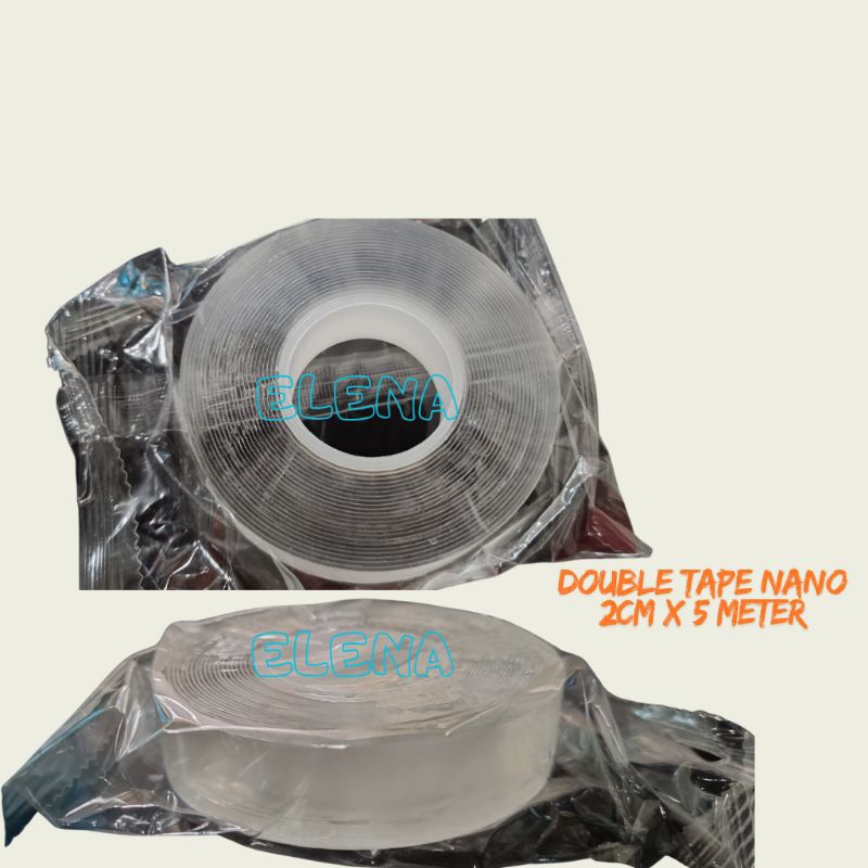 

double tape nano bening 2 cm x 5 mtr/double tape 2 sisi tebal/ selotip 2 sisi