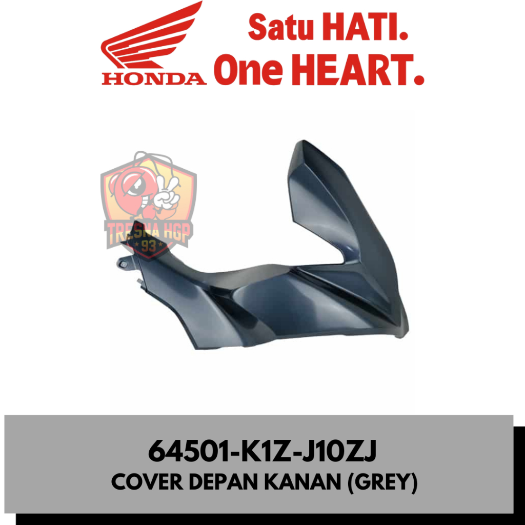 64501-K1Z-J10ZJ COVER DEPAN KANAN (GREY) PCX 160 K1Z ORIGINAL | COVER R FRONT SIDE 64501K1ZJ10ZJ