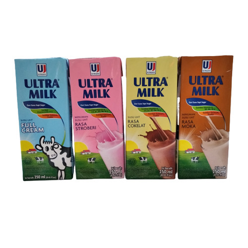 

Ultra milk full cream / coklat / strawberry / taro 200 ml