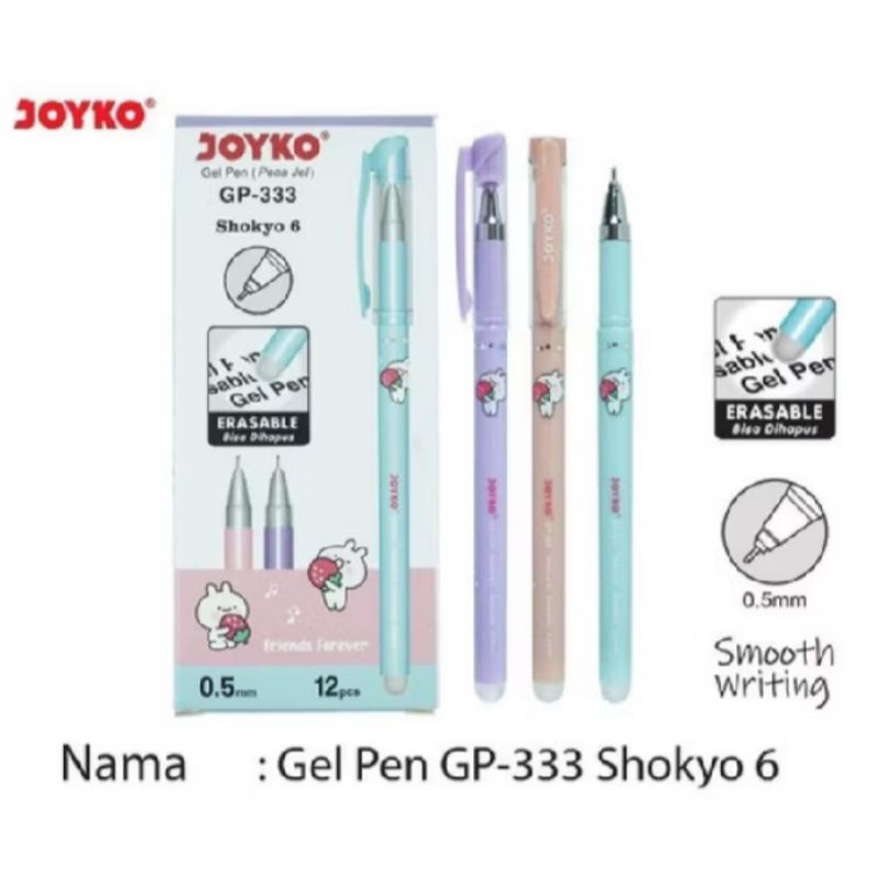 

BP GEL GP-334 SHOKYO 7 CAT ERASABLE JOYKO | GEL PEN BISA DIHAPUS