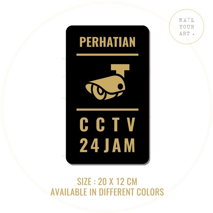 

Hemat 2 Ekstra SIGN AKRILIK PERHATIAN CCTV 24 JAM Sign Peringatan CCTV HITAM EMAS