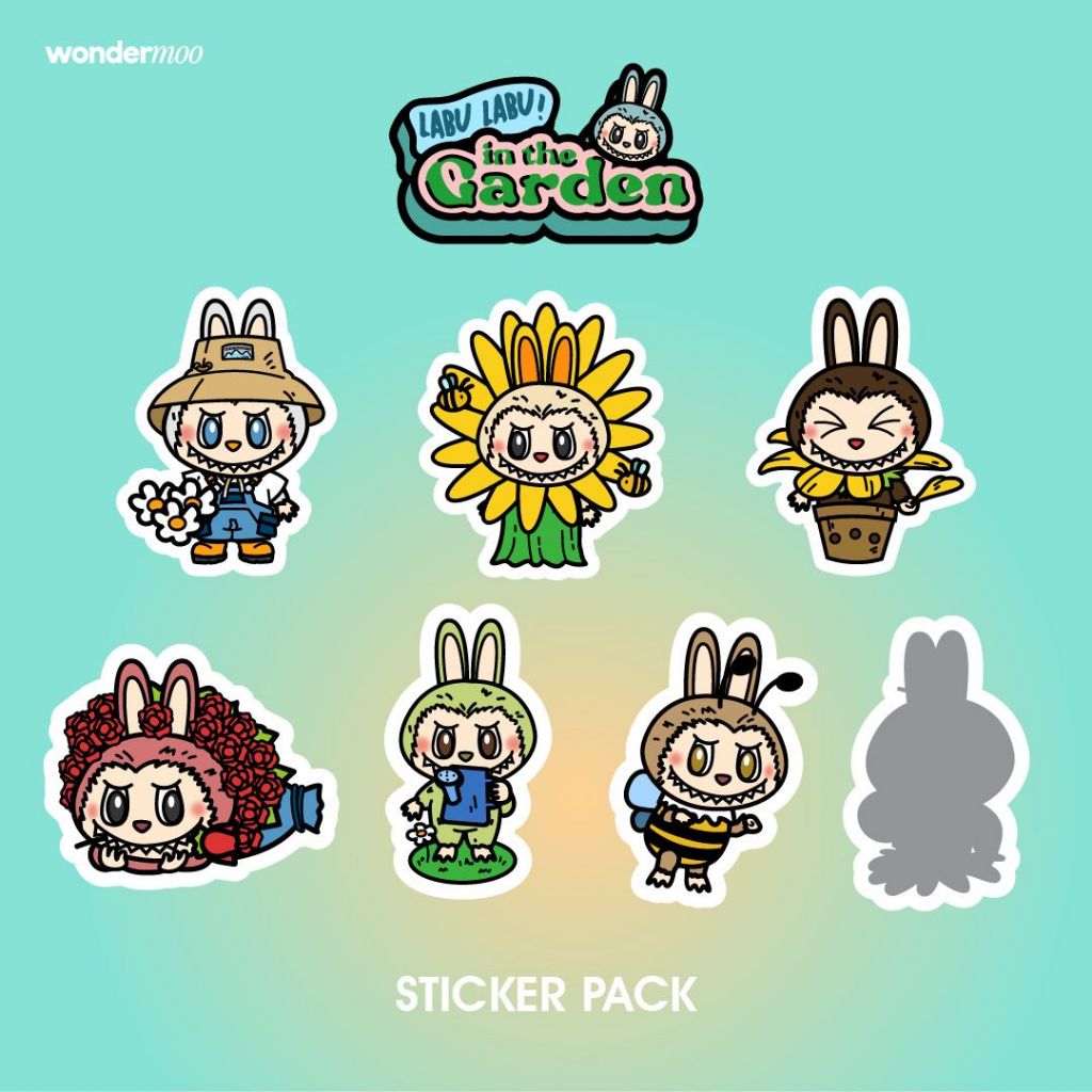 

CAMIKA x WONDERMOO - Sticker Set Labubu in the Garden Collections - Labubu Inspired Sticker Set - Labubu Stiker Set - Stiker Labu Labu