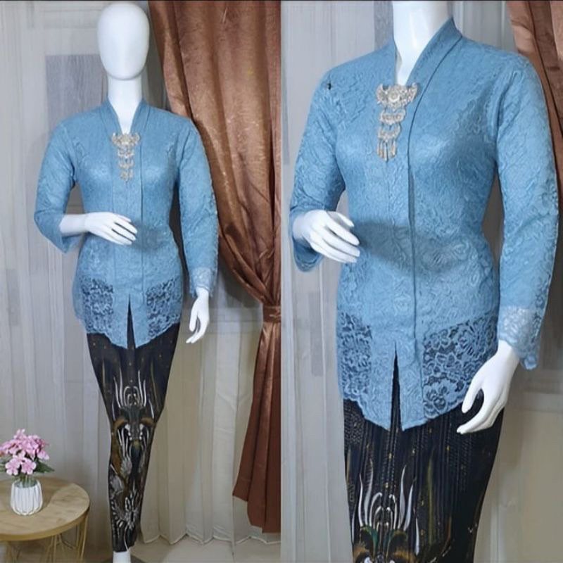 Atasan Kebaya Kartini Panjang Modern / Kebaya Jumbo Ld 120 /  Kebaya Encim Brokat Modern / Kebaya Br