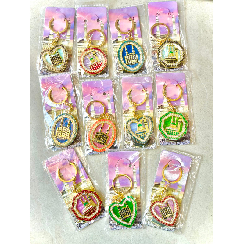 Gantungan Kunci Arab oleh-oleh Haji Umroh kuningan logam Masjidil Haram KA’BAH Nabawi