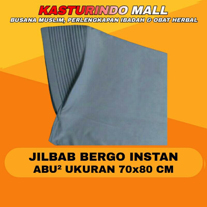 Hijab Jilbab Bergo Sekolah Warna Abu-Abu Ukuran SMP SMA Kerudung Abu-Abu