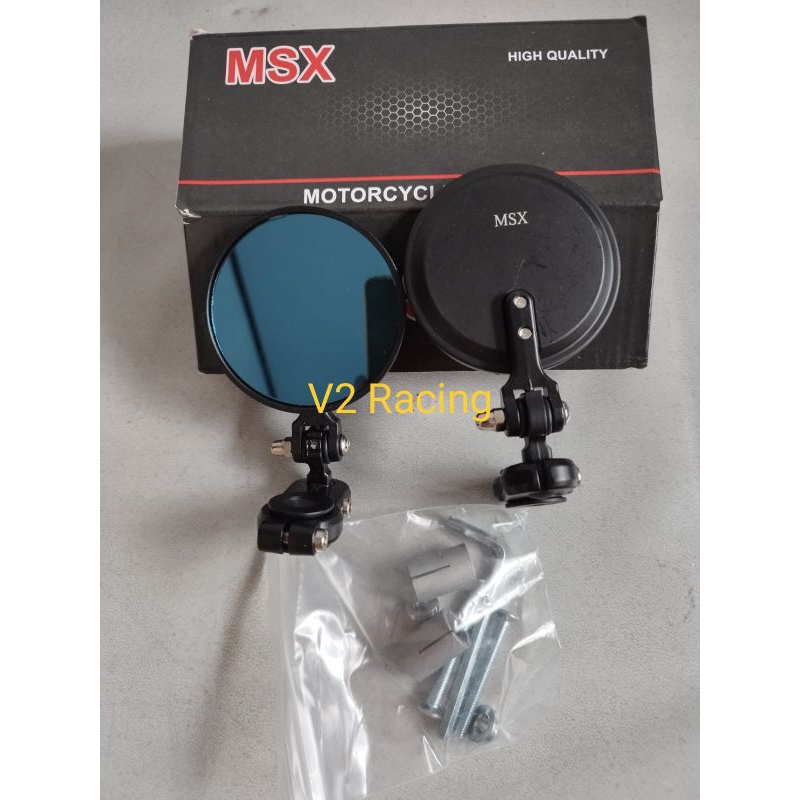 Spion jepit bulat stang standar Supermotto Crf 150/Klx 150 kaca biru