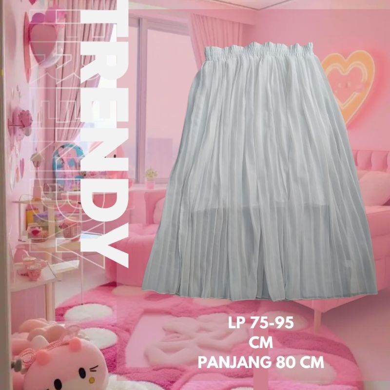 ROK PLISKET sifon putih