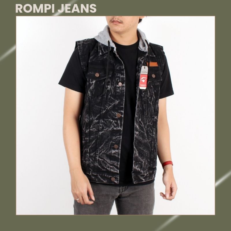 COD Rompi Jeans Hoodie / Rompi Outdoor / Rompi Lapangan / Vest Hodie / Vest Outdoor / Bayar Ditempat