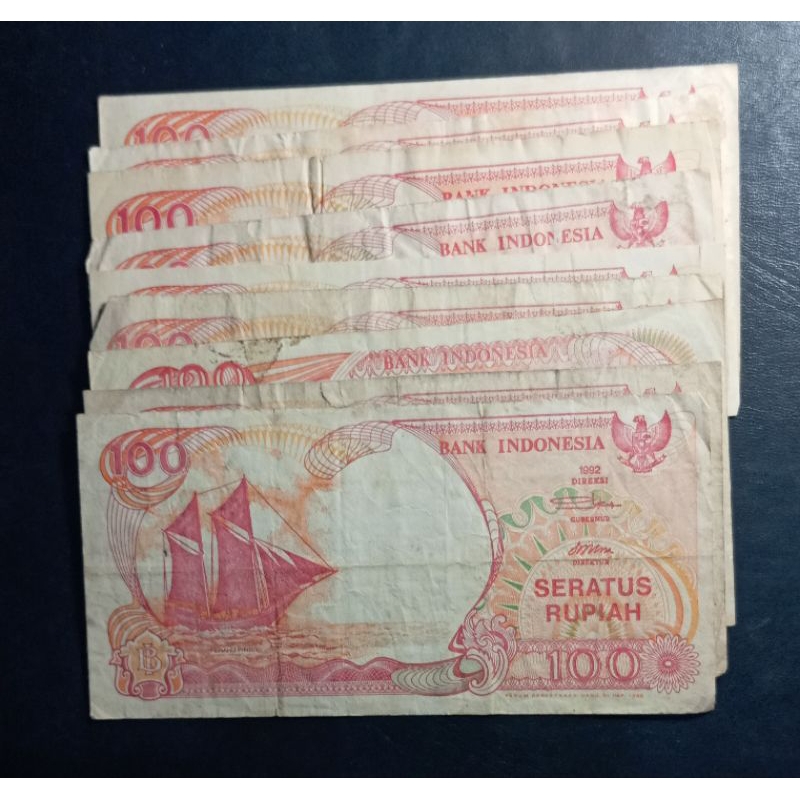 uang kuno 100 rupiah kapal pinisi vf pernah pakai