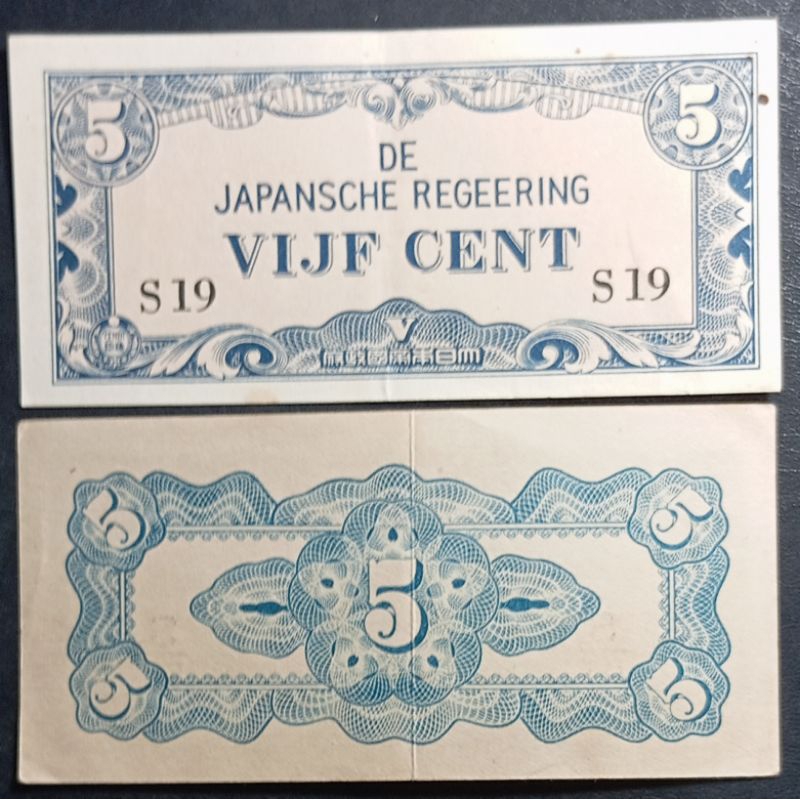 uang kuno 5 JAPANSCHE REGEERING VIJF CENT jaman jepang