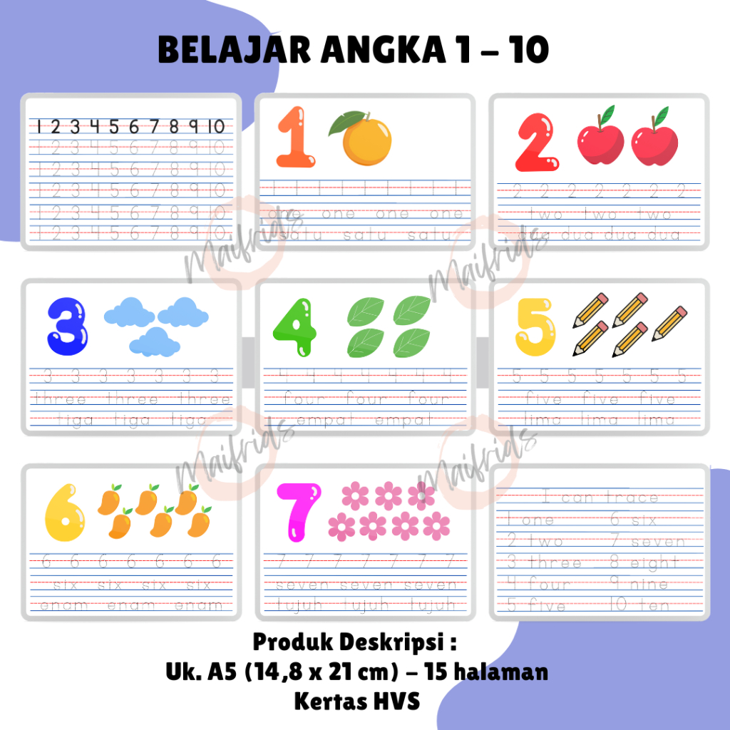 

Belajar Mengenal Angka 1 - 10 - Worksheet Anak