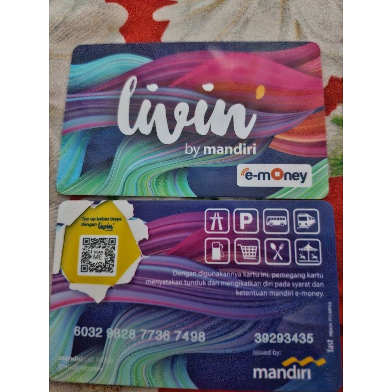 Kartu Parkir / E-Tol Mandiri E-money motif Random