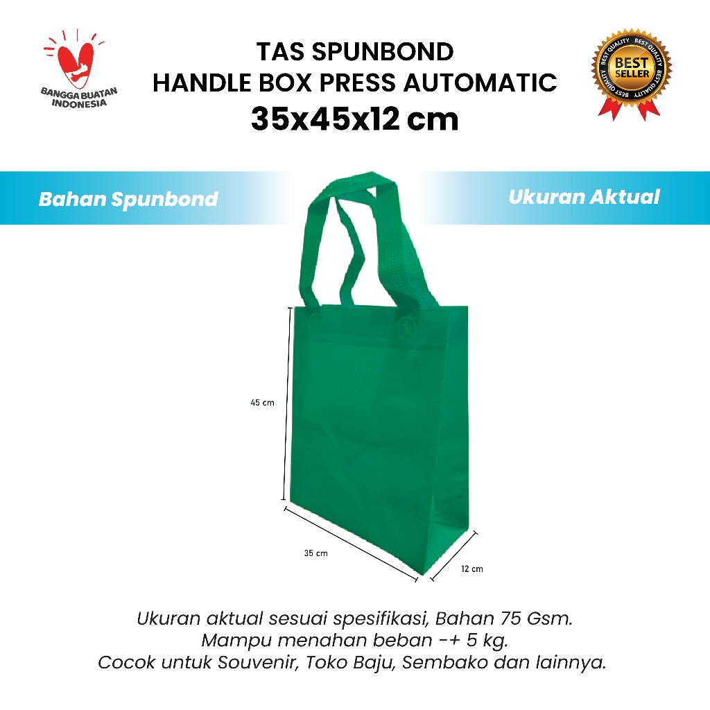 

Tas Spunbond FMB HBPA 35x45x12 (75 Gsm) - Spunbond Goodie Bag Polos