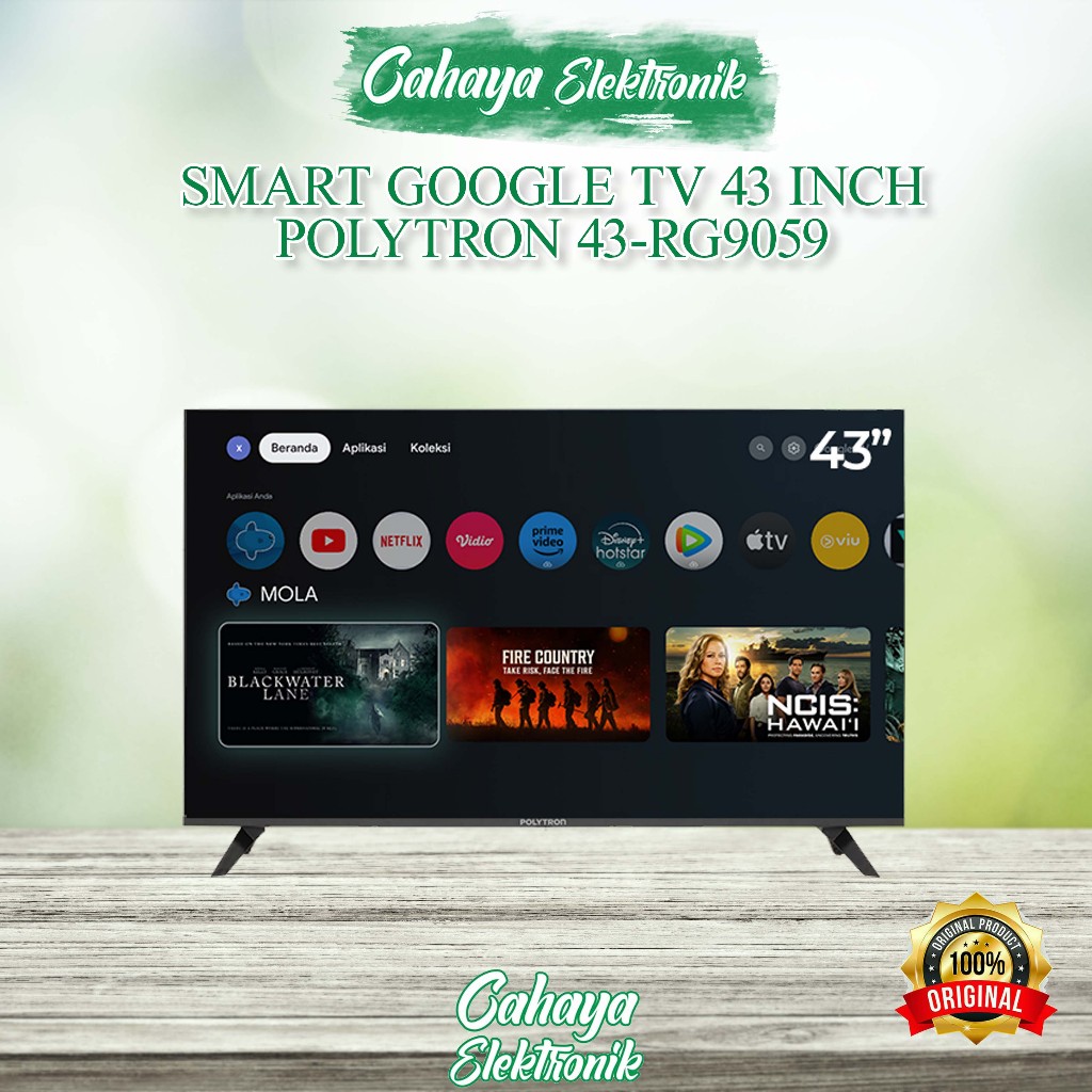 GOOGLE SMART TV 43 INCH POLYTRON 43RG9059 43 RG9059 | 43 UG 5959 ORIGINAL GARANSI RESMI