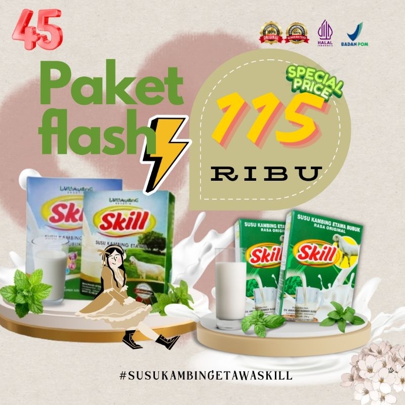 

Susu Kambing Etawa Skill Original Box Isi 250 Gram & 10 Pcs 25g Per Sachet Bukan Etawalin