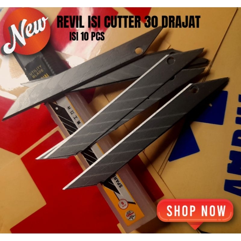

Isi Cutter Refil Cutter Premium 30 Drajat Super Tajam Cutter Sticker