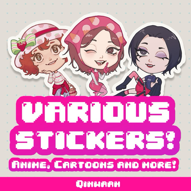 

Sticker diecut anime kartun cartoon powerpuff girls strawberry shortcake nana doraemon astro boy gumball ghibli