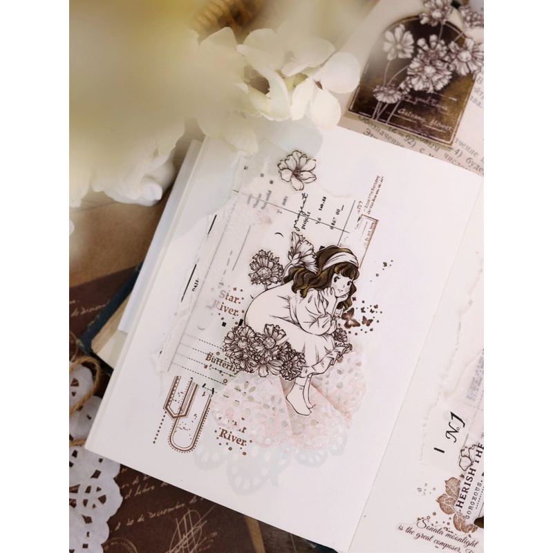 

(Kiricart) LOOP Little White Brand / Xiao Baojia Reflecting Garden PET Tape collection DIY Decorative Journal Scrapbook