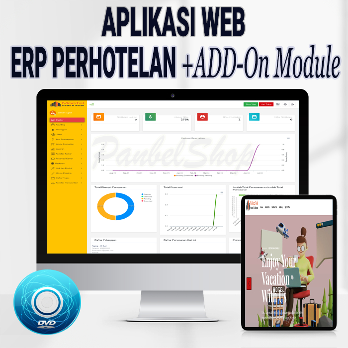 Aplikasi Web ERP Hotel +Add-On Module (Source Code)