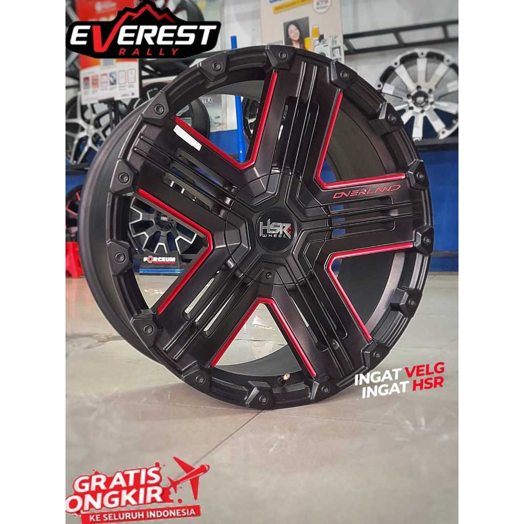VELG RACING HSR OVERLAND RING 20 LEBAR 9 BAUT 6 UNTUK MOBIL RANGER, PAJERO