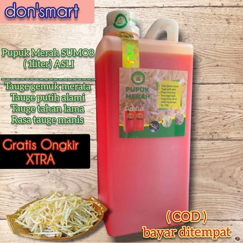Pupuk Merah Tauge /ASLI SUMO8 ( 1 liter )                        ( Pemutih tauge & Penggemuk tauge )