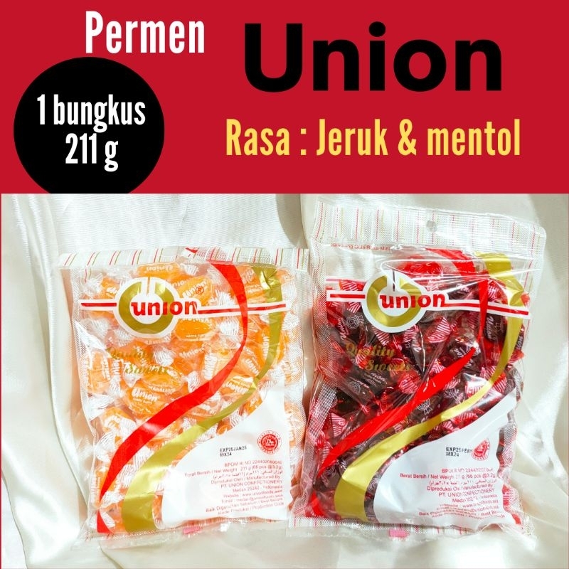 

Permen Union rasa Jeruk dan rasa Hack