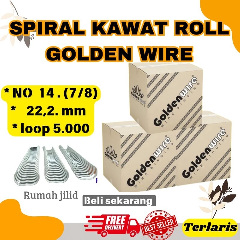 

SPIRAL KAWAT/KAWAT SPIRAL JILID ROLL GULUNGAN NO 14 .7/8 KUALITAS PREMIUM