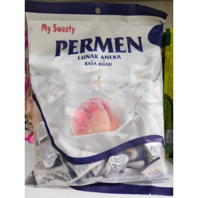 

MY SWEETY Permen Lunak Rasa Yogurt Dan Buah Peach 250g [Isi 100Pcs]