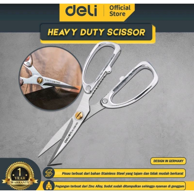 

Deli Gunting Kain Kardus Kerja Industri Stainless Steel Sangat Tajam (DL358185).