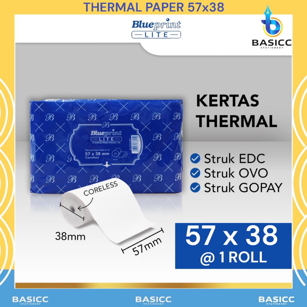 

Blueprint Kertas Thermal Struk Kasir 57x38 | @ 1Roll