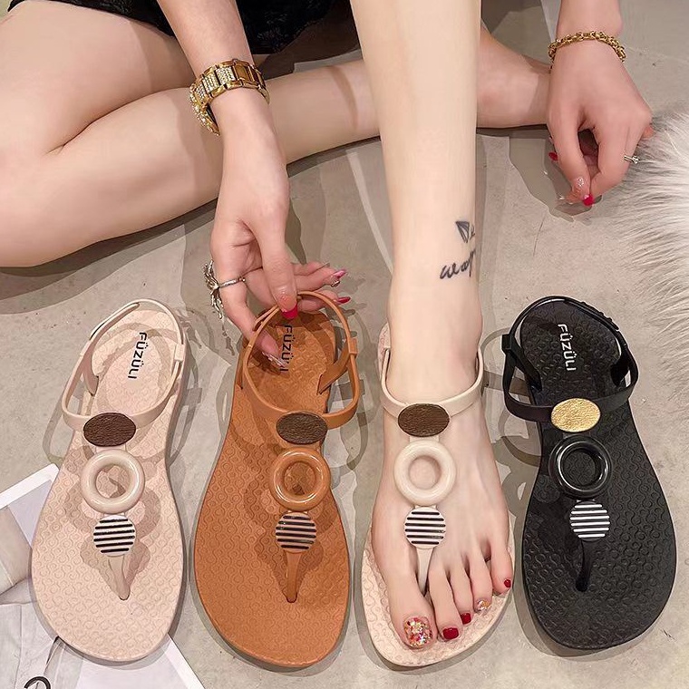 Recomended TG166 Sandal Jepit Tali WanitaSandal Pantai Cantik Bohemian SegitigaBulat