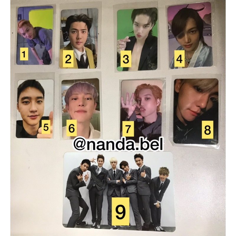 SALE Cuci gudang Photocard PC EXO Kai Sehun D.O. Chanyeol Baekhyun EXO-K Growl
