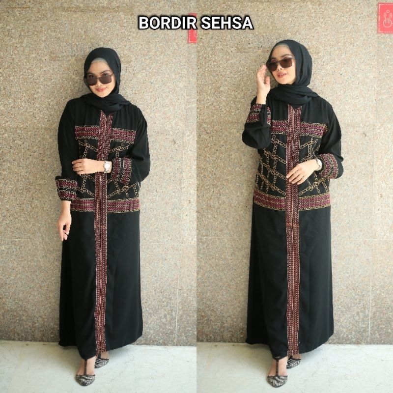 Bordir Sehsa Pusat Grosir Abaya Jetblack Saudi Busui