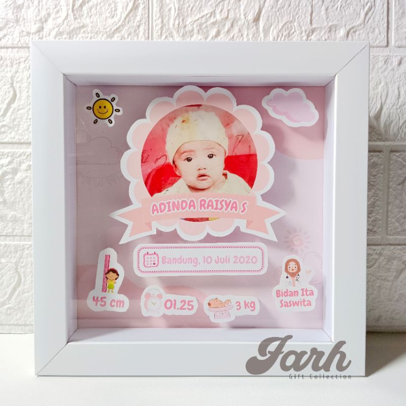 FRAME 3D POP UP BIODATA BAYI KADO BAYI KADO LAHIRAN CUSTOM KADO BAYI COWO KADO BAYI CEWE
