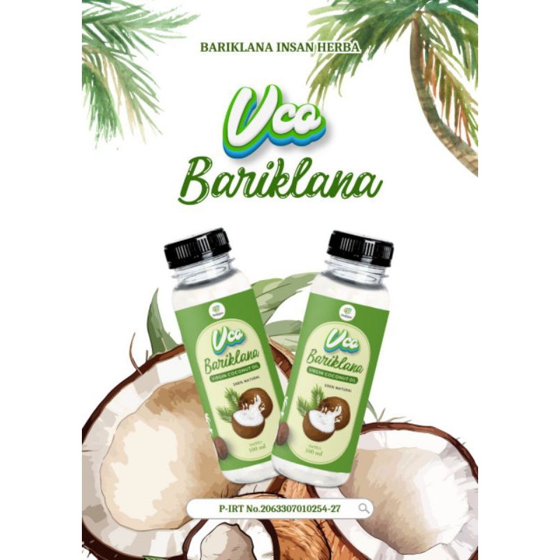 

VCO bariklana 100ml , Virgin coconut oil, minyak kelapa
