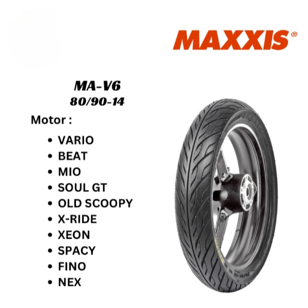 BAN LUAR MAXXIS 14-80/90 MA-V6 TUBLESS