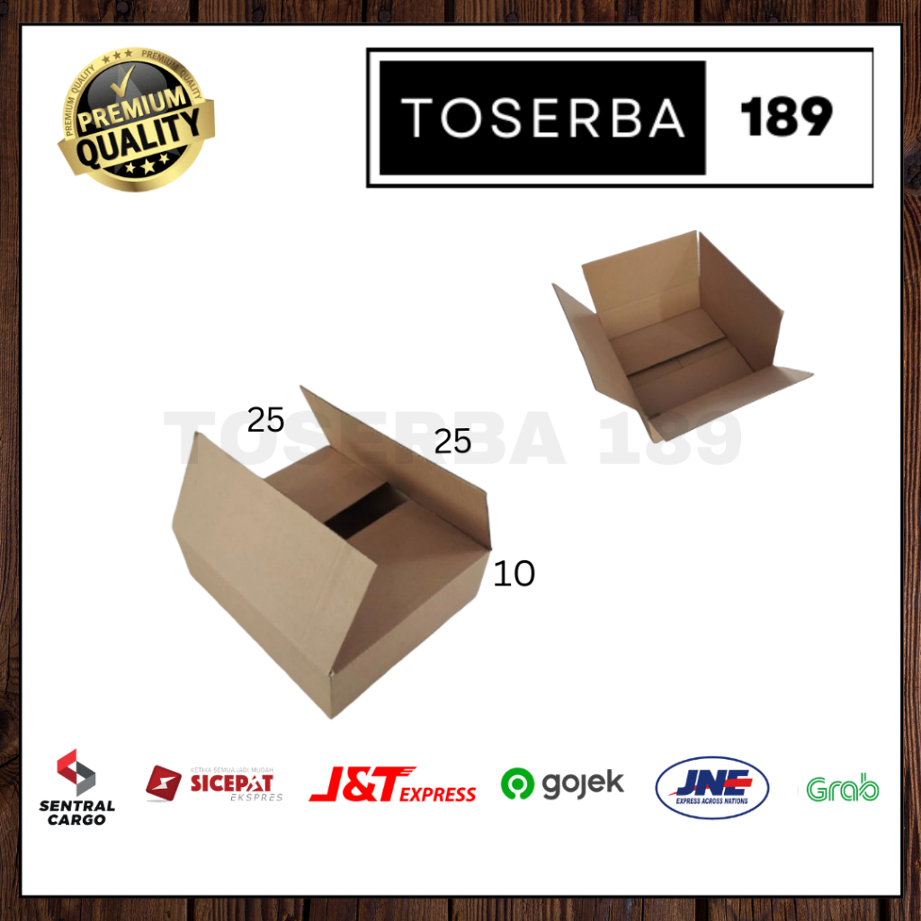 

kotak kardus box packing uk 25x25x10 SHEET POLOS