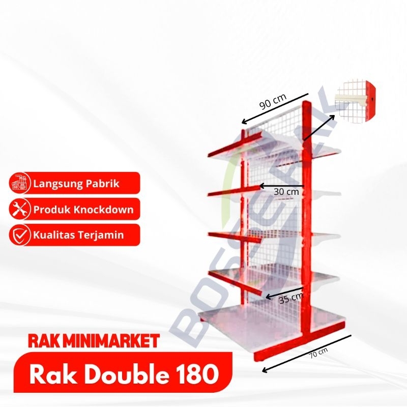 Rak double 180 / Rak double supermarket / Rak double minimarket / Rak gondola / Rak murah