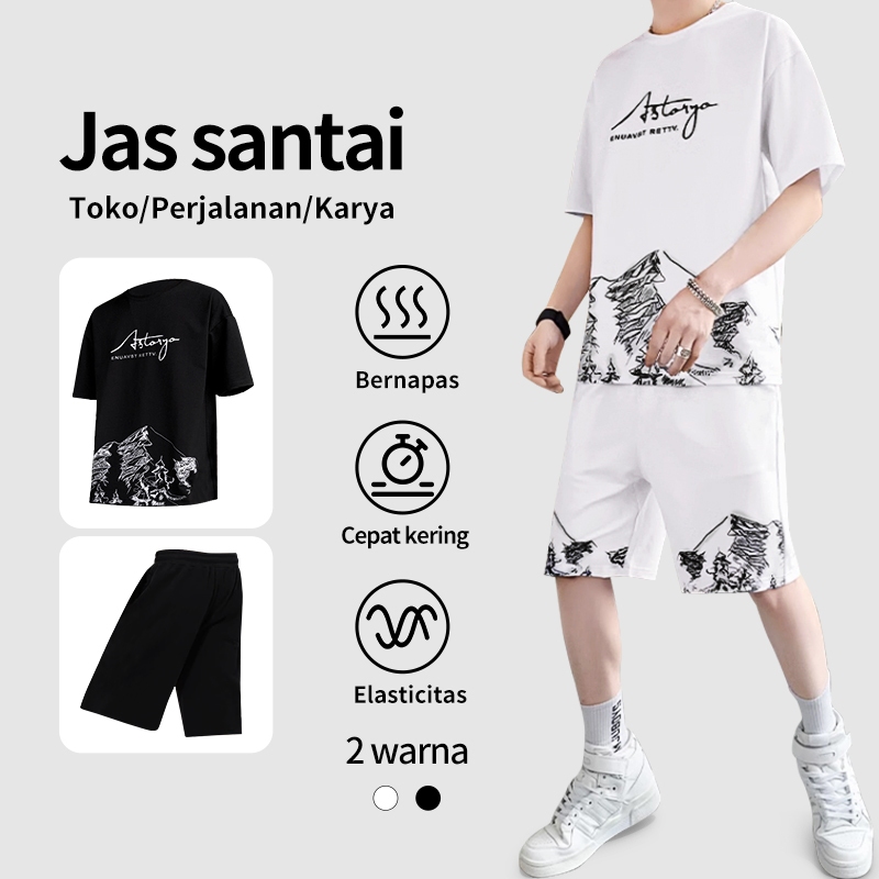 baju 1 set pria one set pria Baju setelan pria korea kaos  baju satu set pria outfit pria 1 set leng