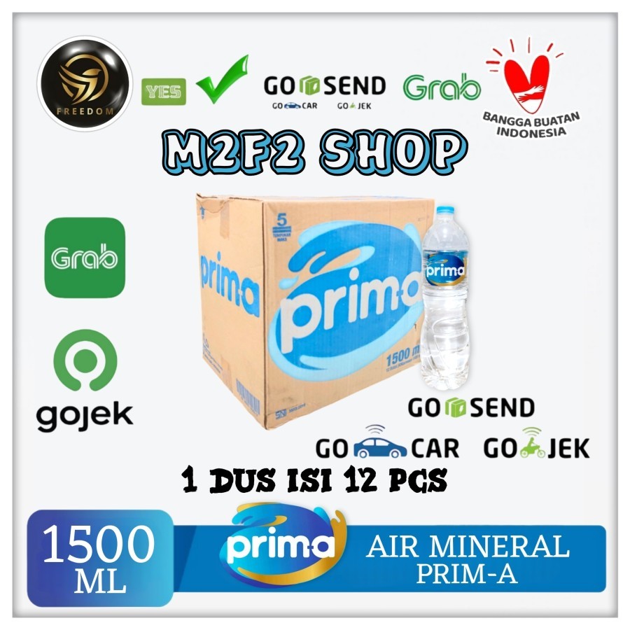 

Air Mineral Prima Botol Besar Plastik Pet - 1500 ml Kemasan Karton (Khusus Bluebird/Gojek/Grab)