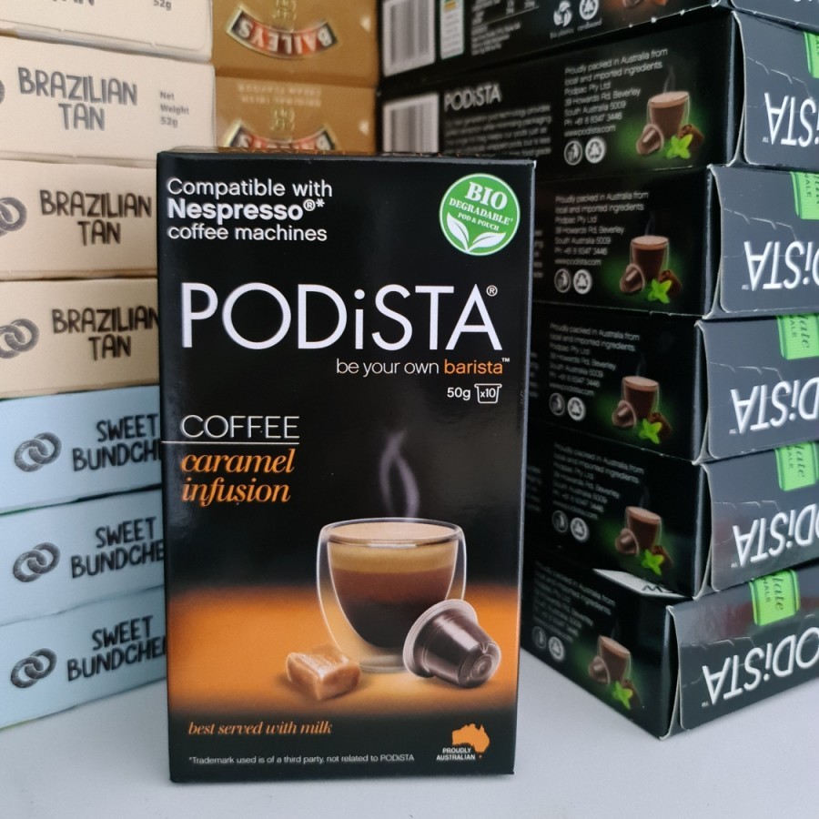 

Coffee with caramel aroma Coffee pods ( Nespresso compatible) kopi dengan aroma caramel yang manis (caramel infused) tapi ini tetep espresso ya.. hanya beraroma caramel