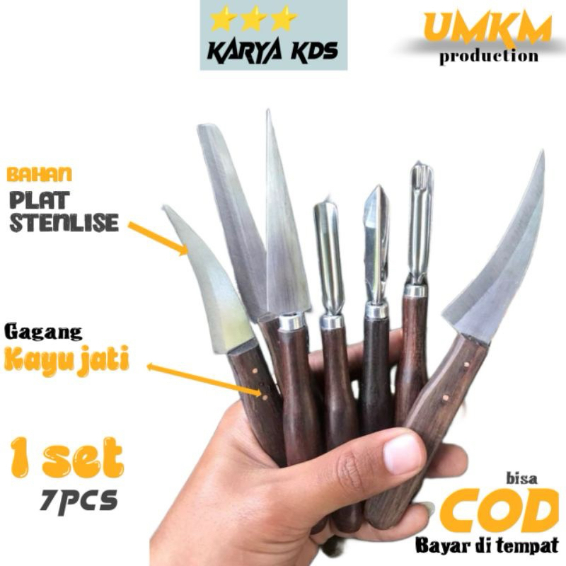 Promo pisau garnis pisau ukir buah 1 set 7pcs
