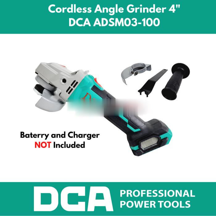 cordless angle grinder mesin gerinda 4 inch baterai DCA ADSM03-100 - UNIT ONLY