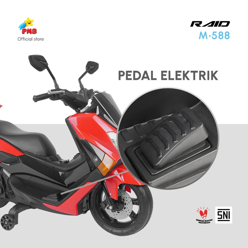 BARAKOO-PMB MAINAN MOTOR AKI Anak PMB M588 RAID Nmax M 588