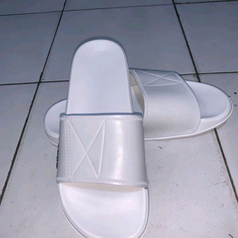 Sendal Pria Sandal Selop Putih Polos Slop Slip On Slide Ukuran 39-43