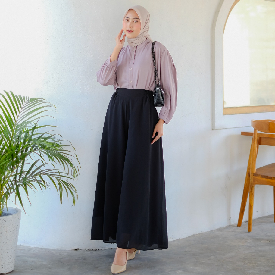 Dostifashion Safira Kulot | Celana Kulot Lebar Casual | Celana Lebar Bahan Ceruti Premium