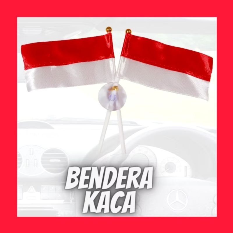 BENDERA MERAH PUTIH DITEMPEL DI KACA MOBIL / BENDERA INDONESIA KACA