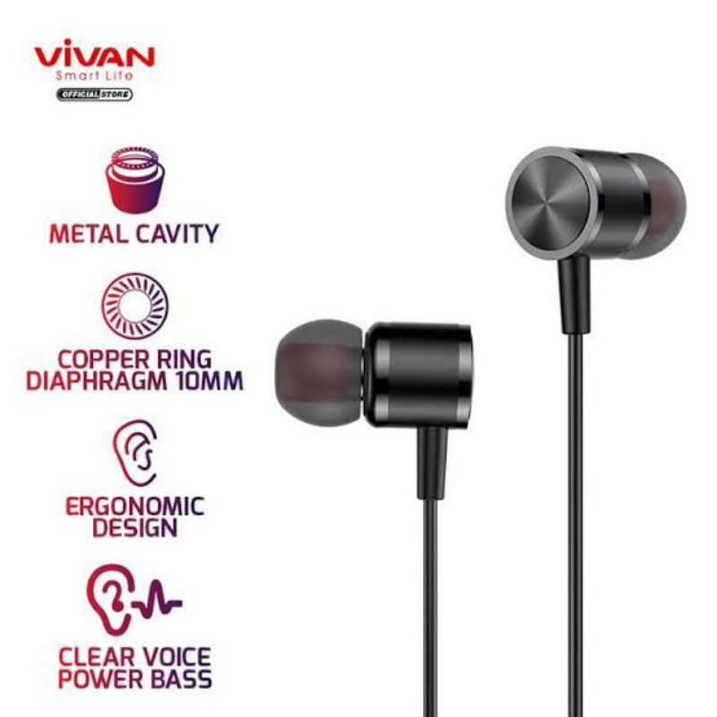 Earphone VIVAN Q11s Headset Metal Bass